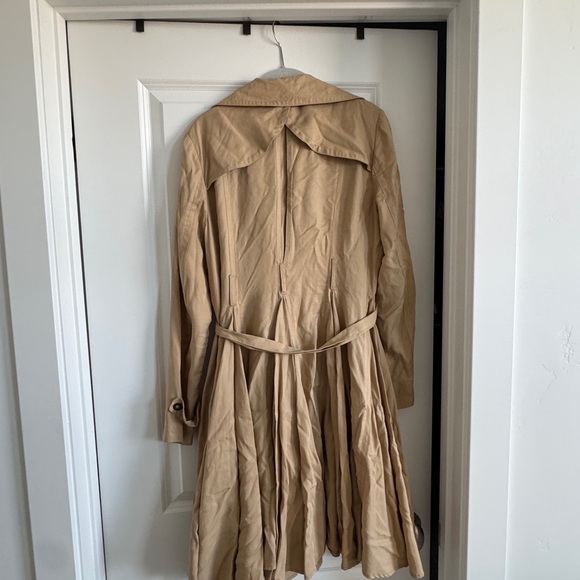 Pleated Anthropologie Tan Trench Coat - Picture 3 of 5